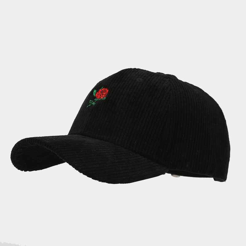 Wholesale rose embroidered baseball spring outdoor travel Sun-proof peaked cap